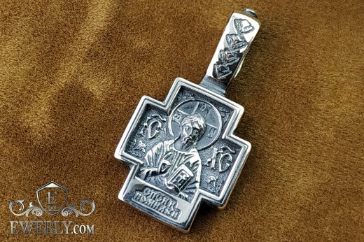 Silver cross without crucifix, фото