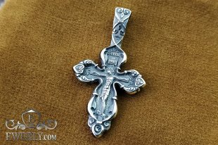 Cross of sterling silver with crucifix, фото
