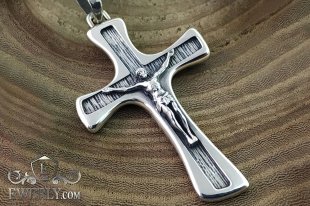Orthodox cross made of silver with blackening, фото