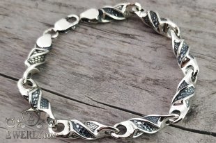 Author's bracelet of sterling silver with blackening, фото