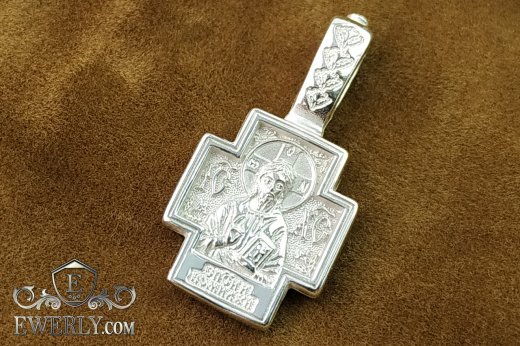 Silver cross without crucifix, фото