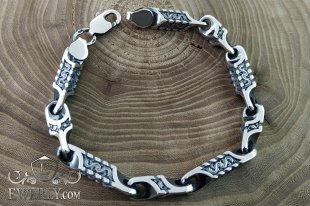 Author's bracelet of sterling silver with blackening, фото